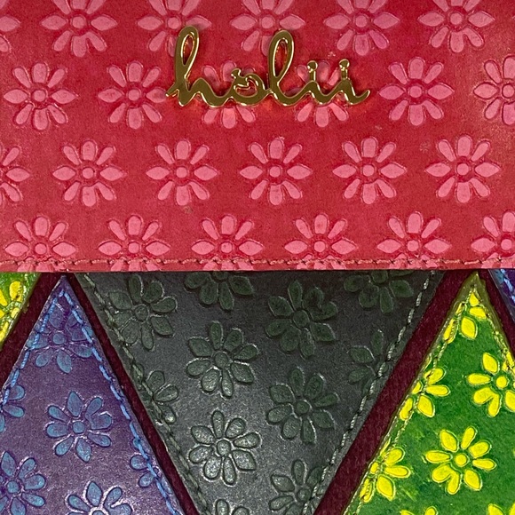 Holii Colorful Floral Tooled Leather Kakatiya Work Day Hand Bag Purse EUC - Picture 5 of 9